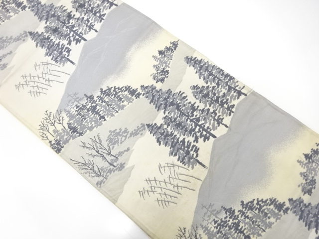 JAPANESE KIMONO / ANTIQUE FUKURO OBI / SILK / WOVEN MOUNTAINS